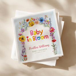 Farbenfrohe Blütenbaby im Bloom Baby Dusche Napkin Serviette