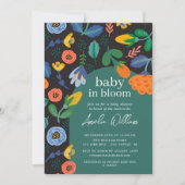Farbenfrohe Blütenbaby im Blütendusche Einladung (Vorderseite)