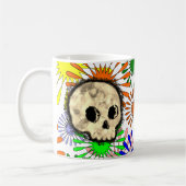 Farbenfrohe Blütenburgen Wasserfarbe Kaffeetasse (Links)