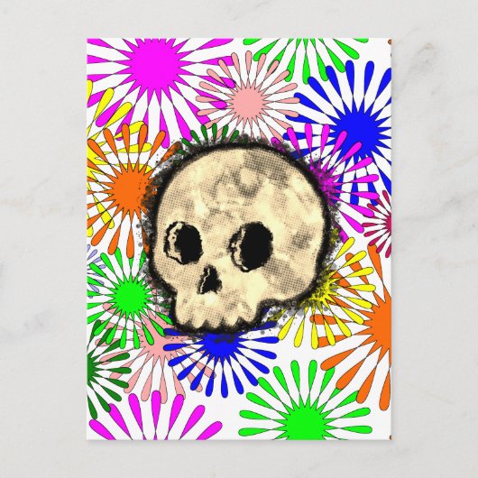 Farbenfrohe Blütenburgen Wasserfarbe Postkarte (Vorderseite)