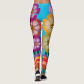 Farbenfrohe Blütencluster Leggings (Rückseite)