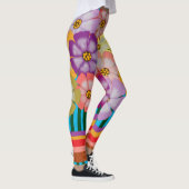 Farbenfrohe Blütencluster Leggings (Rechts)