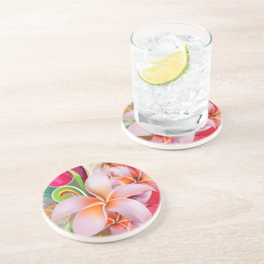 Farbenfrohe Blütendecke Getränkeuntersetzer (Seite)