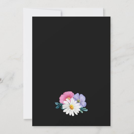 Farbenfrohe Blütendusche Einladung (Rückseite)