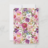 Farbenfrohe Blütendusche für Baby Einladung (Rückseite)