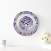 Farbenfrohe Blütenfrühstücksblume Große Wanduhr (Zuhause)