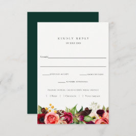 Farbenfrohe Blütenhochzeit mit Wahlkarte RSVP Karte