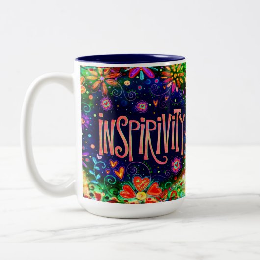 Farbenfrohe Blüteninspiriertheit Zweifarbige Tasse (Links)