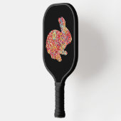 Farbenfrohe Blütenkaninchen Pickleball Schläger (Links)