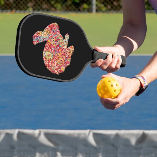 Farbenfrohe Blütenkaninchen Pickleball Schläger (InSitu)