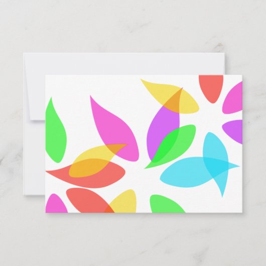 Farbenfrohe Blütenkarte RSVP Karte (Vorderseite)