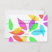 Farbenfrohe Blütenkarte RSVP Karte (Rückseite)