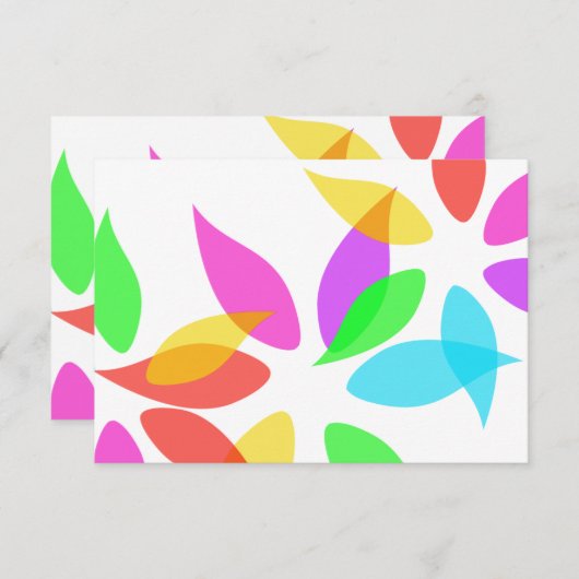 Farbenfrohe Blütenkarte RSVP Karte (Vorne/Hinten)