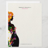 Farbenfrohe Blütenmädchen Briefkopf (Vorne/Hinten)