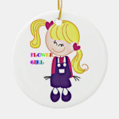 Farbenfrohe Blütenmädchen Keramik Ornament (Vorne)