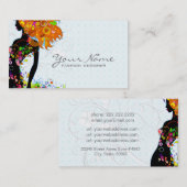 Farbenfrohe Blütenmädchen Visitenkarte (Vorne/Hinten)
