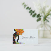 Farbenfrohe Blütenmädchen Visitenkarte (Stehend Vorderseite)