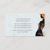 Farbenfrohe Blütenmädchen Visitenkarte (Rückseite)