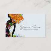 Farbenfrohe Blütenmädchen Visitenkarte (Vorderseite)