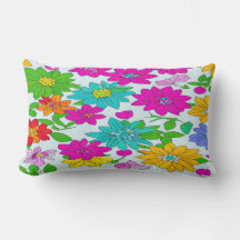 Farbenfrohe Blütenmuster Kissen