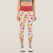 Farbenfrohe Blütenpracht Capri Leggings (Vorderseite)