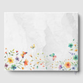 Farbenfrohe Blütenschmetterlinge Gästebuch (Rückseite)