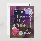 Farbenfrohe Blütenschmetterlinge haben einen magis Postkarte (Vorne/Hinten)