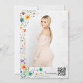 Farbenfrohe Blütenschmetterlinge Süß 16 Einladung (Rückseite)