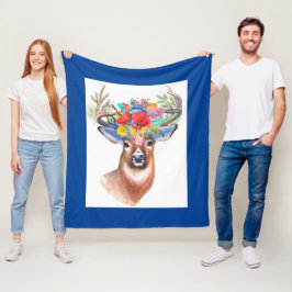Farbenfrohe Blütenstauber Fleecedecke