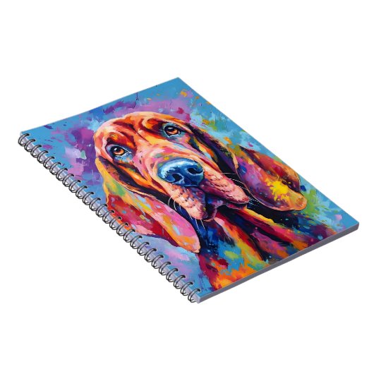 Farbenfrohe Bluthunde Notizblock (Rechte Seite)