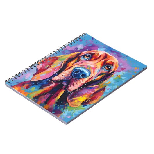 Farbenfrohe Bluthunde Notizblock (Linke Seite)