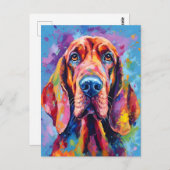 Farbenfrohe Bluthunde Postkarte (Vorne/Hinten)