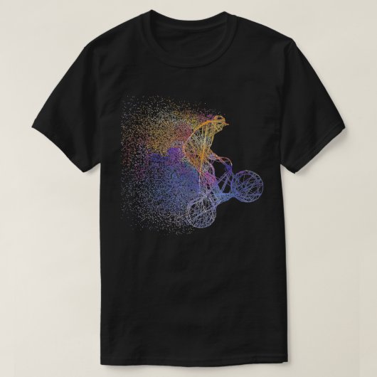 Farbenfrohe BMX Art Bicycle Motocross Freestyle Cy T-Shirt (Design vorne)
