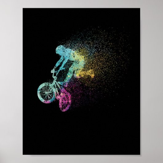 Farbenfrohe BMX Art Bike Motocross Freestyle Bike Poster (Vorne)