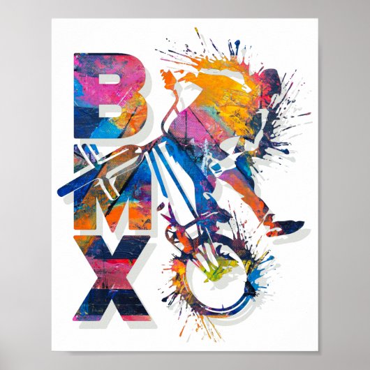 Farbenfrohe Bmx Bike | Bmx Poster (Vorne)