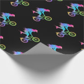 Farbenfrohe BMX Bike Girls Bicycle Geschenkpapier (Ecke)