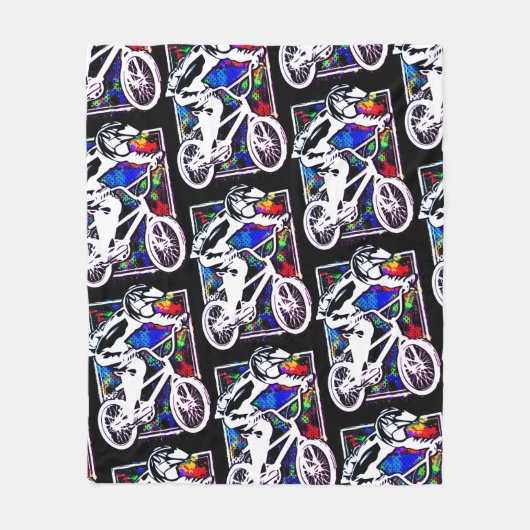 Farbenfrohe Bmx Fleece - Bmx Bike - Bmx Fahrrad (Vorderseite)