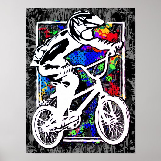 Farbenfrohe Bmx iPad Abdeckung - Bmx Bike - Bmx Fa Poster (Vorne)