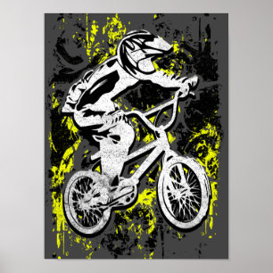 Farbenfrohe Bmx Racing - Bmx Bike - Bmx Poster dru