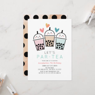 Farbenfrohe Boba-Blasentee-Partybirthday Einladung