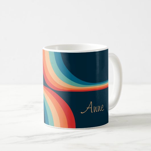 Farbenfrohe Bögen im Retro-Stil Kaffeetasse (VorderseiteRechts)
