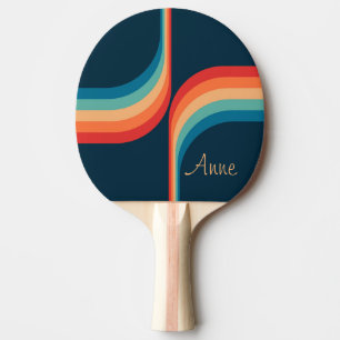 Farbenfrohe Bögen im Retro-Stil Tischtennis Schläger