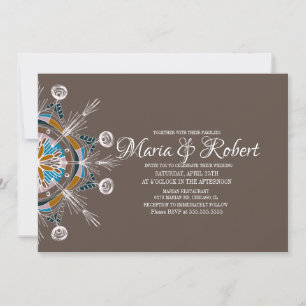 Farbenfrohe bohemische Mandala-Hochzeitseinladung Einladung
