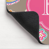 Farbenfrohe Bohemische Paisley Henna Custom Monogr Mousepad (Ecke)