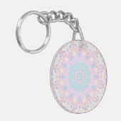 Farbenfrohe Bohemische Trippy Bright Pastel Mandal Schlüsselanhänger (Vorderseite links)