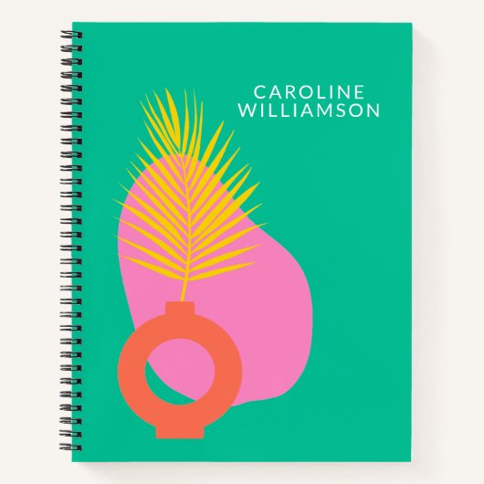 Farbenfrohe bohfarbige Abstrakte botanische Formen Notizblock (Vorderseite)