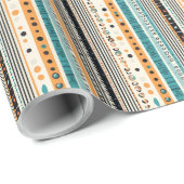 Farbenfrohe bohische Ornamente marinieren rostig e Geschenkpapier (Rolleneckpunkt)