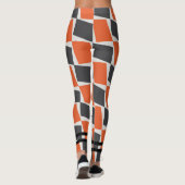 Farbenfrohe boho abstrakt l Orange Black l Workout Leggings (Rückseite)
