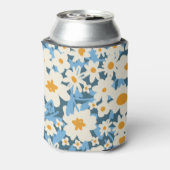 Farbenfrohe Boho Blue White Floral Custom Wedding Dosenkühler (Kanne Rückseite)