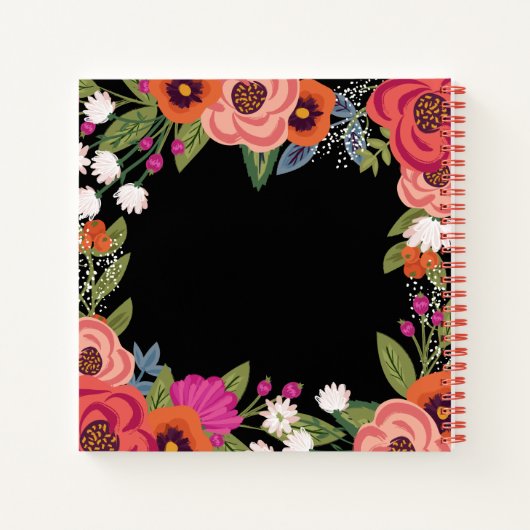Farbenfrohe Boho-Blume Pinselstriche für Skripte Notizblock (Rückseite)